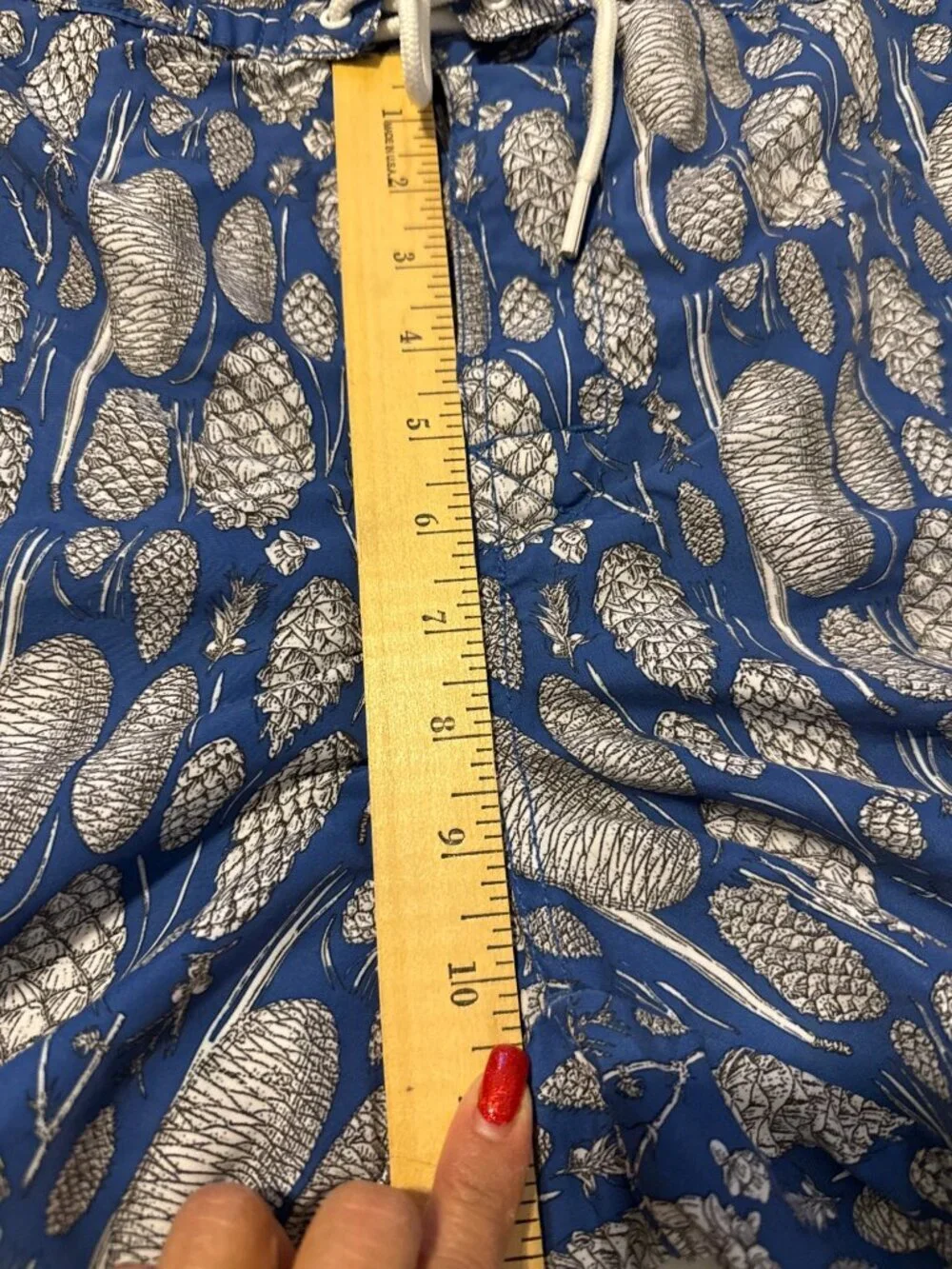 Ocean Pacific Swimming Trunks Blue and White Pine Cone Size 2XL